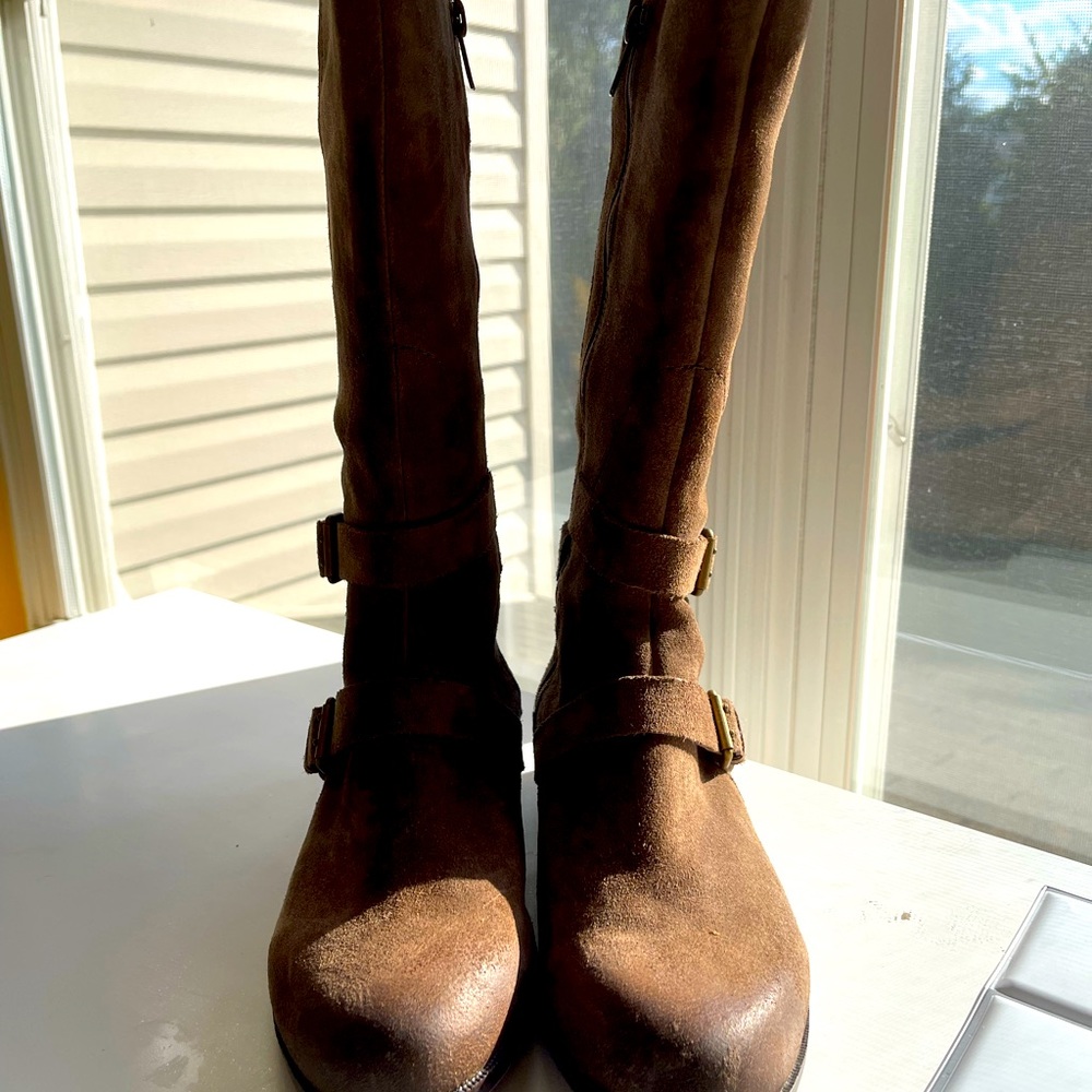 Suede and Leather Knee High Ugg Boots